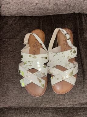 Naughty Monkey Leather Pony Hair Sandals 8.5 Boho Western